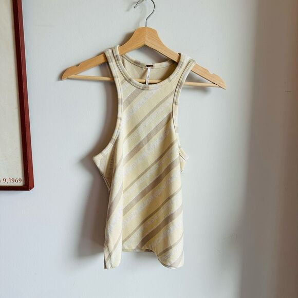 FREE PEOPLE Sidelines Tank Top – Diagonal Stripe – Racerback – Size XS - Picture 1 of 7